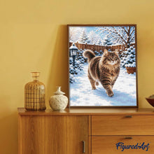 Afbeelding in Gallery-weergave laden, Diamond Painting - Kat in de winter