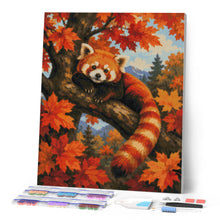 Afbeelding in Gallery-weergave laden, Diamond Painting - Rode Panda in een Esdoorn