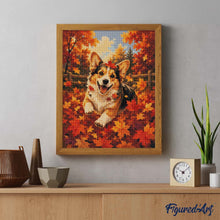 Afbeelding in Gallery-weergave laden, Diamond Painting - Vrolijke Corgi in Herfstbladeren