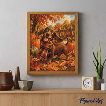 Afbeelding in Gallery-weergave laden, Diamond Painting - Tekkel met Tartansjaal