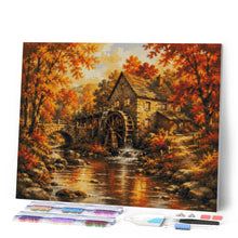 Afbeelding in Gallery-weergave laden, Diamond Painting - Oude Watermolen in de Herfst