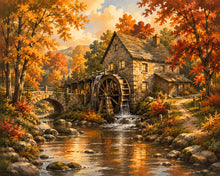 Afbeelding in Gallery-weergave laden, Diamond Painting - Oude Watermolen in de Herfst
