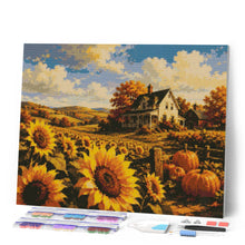 Afbeelding in Gallery-weergave laden, Diamond Painting - Zonnebloemenveld en Witte Boerderij