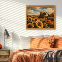 Afbeelding in Gallery-weergave laden, Diamond Painting - Zonnebloemenveld en Witte Boerderij