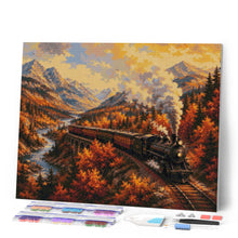 Afbeelding in Gallery-weergave laden, Diamond Painting - Stoomtrein door een Herfstdal
