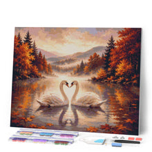 Afbeelding in Gallery-weergave laden, Diamond Painting - Zwanen op het Mistige Meer