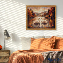 Afbeelding in Gallery-weergave laden, Diamond Painting - Zwanen op het Mistige Meer