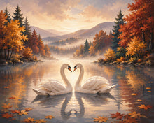 Afbeelding in Gallery-weergave laden, Diamond Painting - Zwanen op het Mistige Meer
