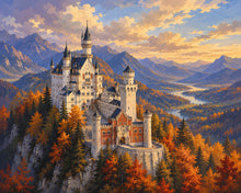 Afbeelding in Gallery-weergave laden, Diamond Painting - Kasteel Neuschwanstein in de Herfst