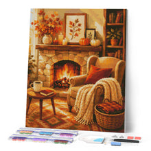 Afbeelding in Gallery-weergave laden, Diamond Painting - Gezellige Haard met Gebreide Deken