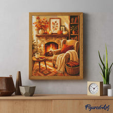 Afbeelding in Gallery-weergave laden, Diamond Painting - Gezellige Haard met Gebreide Deken