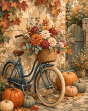 Afbeelding in Gallery-weergave laden, Diamond Painting - Bloemfiets met Pompoenen
