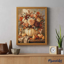 Afbeelding in Gallery-weergave laden, Diamond Painting - Bloemrijk Pompoentafelstuk