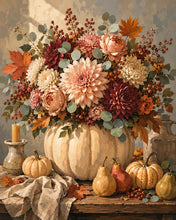 Afbeelding in Gallery-weergave laden, Diamond Painting - Bloemrijk Pompoentafelstuk