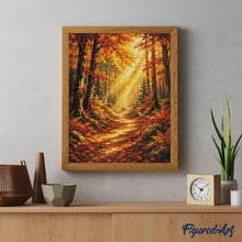Afbeelding in Gallery-weergave laden, Diamond Painting - Bospad met Zonnestralen