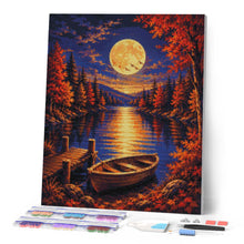 Afbeelding in Gallery-weergave laden, Diamond Painting - Harvest Moon boven het Meer