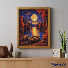 Afbeelding in Gallery-weergave laden, Diamond Painting - Harvest Moon boven het Meer