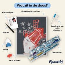 Afbeelding in Gallery-weergave laden, Diamond Painting - Moulin Rouge-affiche – Parijs onder de sterren 40x50cm reeds ingelijst