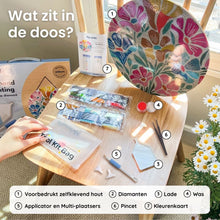 Afbeelding in Gallery-weergave laden, Diamond Painting op Houten Schijf - Bloemenmandala