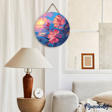 Afbeelding in Gallery-weergave laden, Diamond Painting op Houten Schijf - Hibiscus bij zonsondergang
