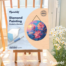 Afbeelding in Gallery-weergave laden, Diamond Painting op Houten Schijf - Hibiscus bij zonsondergang