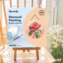 Afbeelding in Gallery-weergave laden, Diamond Painting op Houten Schijf - Rode roos