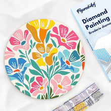 Afbeelding in Gallery-weergave laden, Diamond Painting op Houten Schijf - Kleurrijk bloemenpatroon