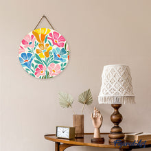Afbeelding in Gallery-weergave laden, Diamond Painting op Houten Schijf - Kleurrijk bloemenpatroon