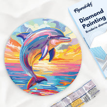 Afbeelding in Gallery-weergave laden, Diamond Painting op Houten Schijf - Dolfijn