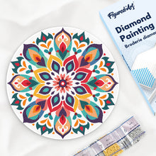 Afbeelding in Gallery-weergave laden, Diamond Painting op Houten Schijf - Bloemenmandala