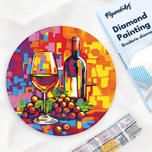 Afbeelding in Gallery-weergave laden, Diamond Painting op Houten Schijf - Wijn en druiven
