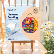 Afbeelding in Gallery-weergave laden, Diamond Painting op Houten Schijf - Wijn en druiven