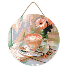 Afbeelding in Gallery-weergave laden, Diamond Painting op Houten Schijf - Ochtendkoffie