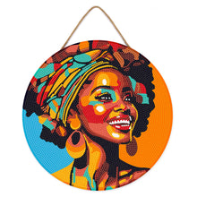 Afbeelding in Gallery-weergave laden, Diamond Painting op Houten Schijf - Afrikaanse Koningin Pop Art