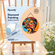 Afbeelding in Gallery-weergave laden, Diamond Painting op Houten Schijf - Afrikaanse Koningin Pop Art