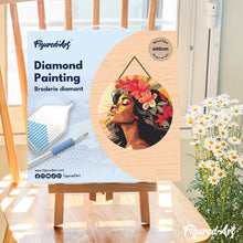 Afbeelding in Gallery-weergave laden, Diamond Painting op Houten Schijf - Bloemenvrouw