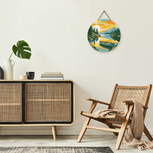 Afbeelding in Gallery-weergave laden, Diamond Painting op Houten Schijf - Bergmeer met kano