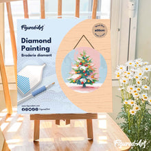 Afbeelding in Gallery-weergave laden, Diamond Painting op Houten Schijf - Besneeuwde kerstboom