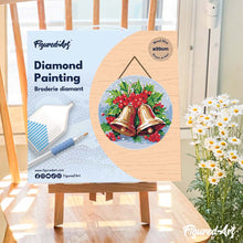 Afbeelding in Gallery-weergave laden, Diamond Painting op Houten Schijf - Kerstklokken