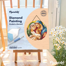 Afbeelding in Gallery-weergave laden, Diamond Painting op Houten Schijf - Heilige Familie