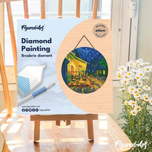 Afbeelding in Gallery-weergave laden, Diamond Painting op Houten Schijf - Van Gogh Café Terras bij Nacht