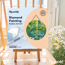 Afbeelding in Gallery-weergave laden, Diamond Painting op Houten Schijf - Waterlelies en Japanse brug - Monet