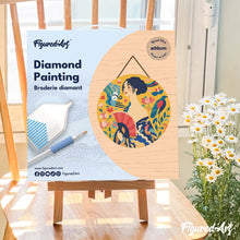 Afbeelding in Gallery-weergave laden, Diamond Painting op Houten Schijf - Dame met waaier - Klimt