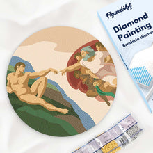 Afbeelding in Gallery-weergave laden, Diamond Painting op Houten Schijf - De schepping van Adam - Michelangelo