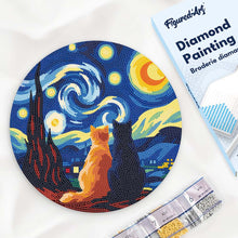 Afbeelding in Gallery-weergave laden, Diamond Painting op Houten Schijf - Sterrennacht metgezellen