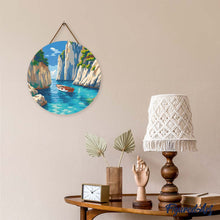 Afbeelding in Gallery-weergave laden, Diamond Painting op Houten Schijf - Rustige Blauwe Inham