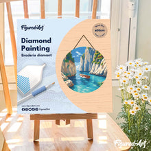 Afbeelding in Gallery-weergave laden, Diamond Painting op Houten Schijf - Rustige Blauwe Inham