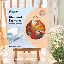 Afbeelding in Gallery-weergave laden, Diamond Painting op Houten Schijf - Herfstzicht van de kat