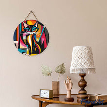 Afbeelding in Gallery-weergave laden, Diamond Painting op Houten Schijf - Gedurfd Abstract Kat