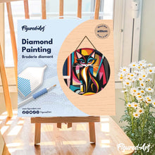 Afbeelding in Gallery-weergave laden, Diamond Painting op Houten Schijf - Gedurfd Abstract Kat